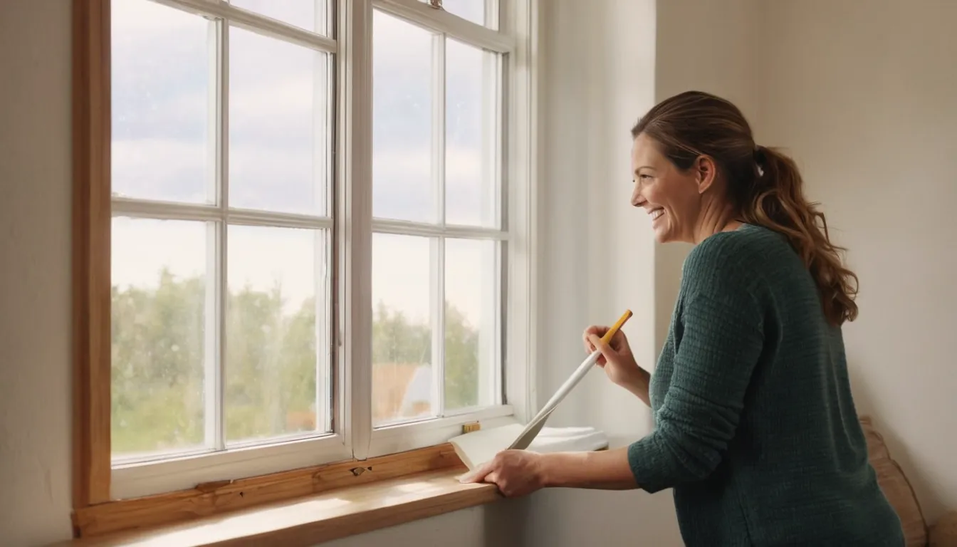 A homeowner checking a new window seal in the Hammonton area